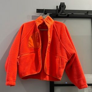 Free People Movement Hit the Slopes Fleece Jacket in Coral/Orange WORN ONCE!